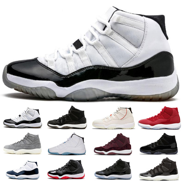 High Quality 11 Space Jam Bred Gamma Blue Basketball Shoes Men Women 11s Concords 72-10 Legend Blue Cool Grey Sneakers With Box