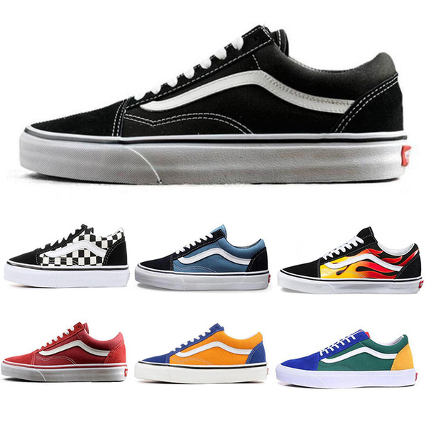 Canvas Old Skool Sk8 Fear OG Classic Men Women Canvas Sneakers Checkerboard Red Black White Yacht Club Marshmallow Skate Casual Shoes