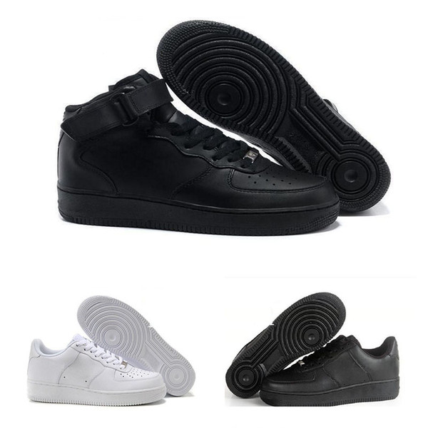 2018 High-quality Fashion Forcing CORK Mens Women One 1 Running Shoes high Low Cut All White Black Brown Color Casual Sneakers Size 36-46