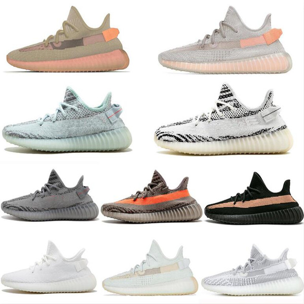 Kanye West V2 Men Desinger Running Shoes 2019 Women Trainers Zebra Static Black Bred Cream White Sesame Best Sports Sneakers US 5-11