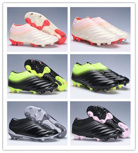 2019 Copa Knit Without the LACES Copa 19+ FG Triple Black Champagne Soccer Shoes for Good quality Mens Trainers Training Sneakers Size 39-45