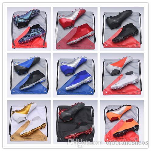 New Phantom Vision Elite DF FG Football Boots Socks Phantom VSN Original Soccer Boots Trainers Outdoor Leather Football Cleats Size 6.5-12