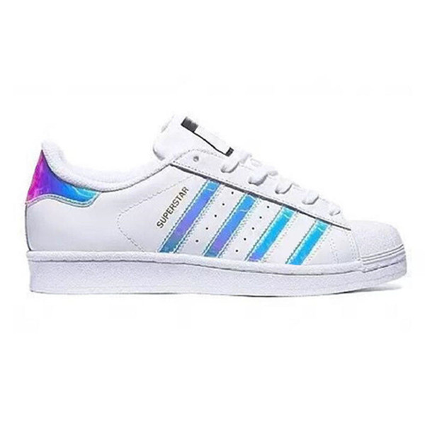 2016 NEW Superstar White Hologram Iridescent Junior Superstars 80s Pride Sneakers Super Star Women Men Sport casual Shoes 36-44