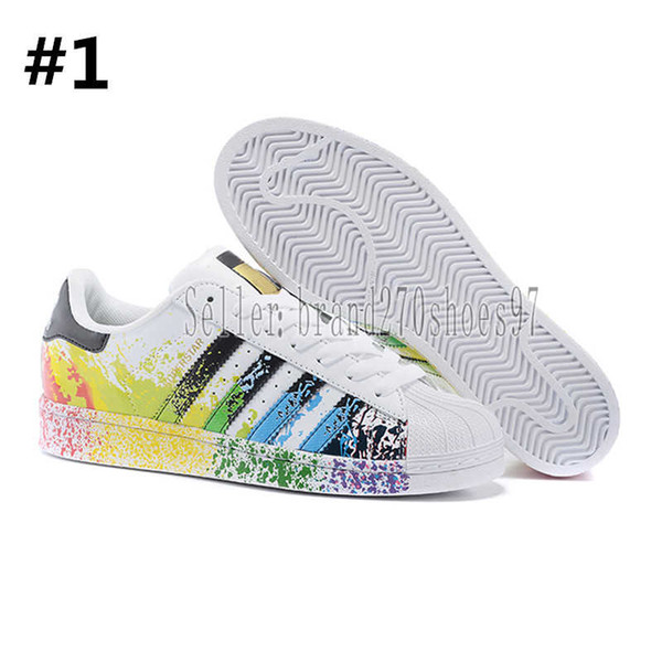 2019 Super Star White Hologram Iridescent Junior Superstars 80s Pride Womens Mens Trainers Superstar Casual Shoes Size