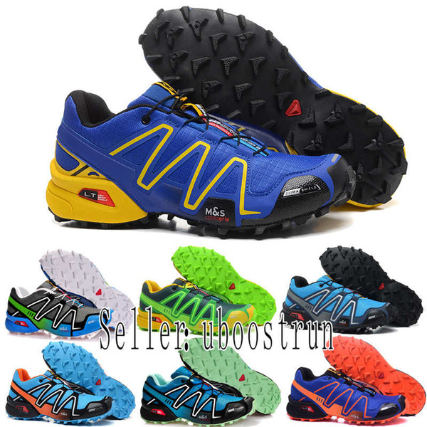 2018 NEW Solomon Men Shoes zapatos hombre Speed Cross 3 CS III Sport Sneakers Men Black Blue yellow Speedcross Solomon running Shoes