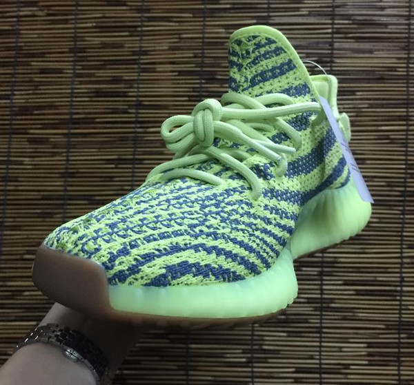 Fashion Mens Mesh kanye west Running 350 Shoes V1 V2 Butter Trainer Outdoor Sneakers Zebra Cream White Semi Frozen Top Quality