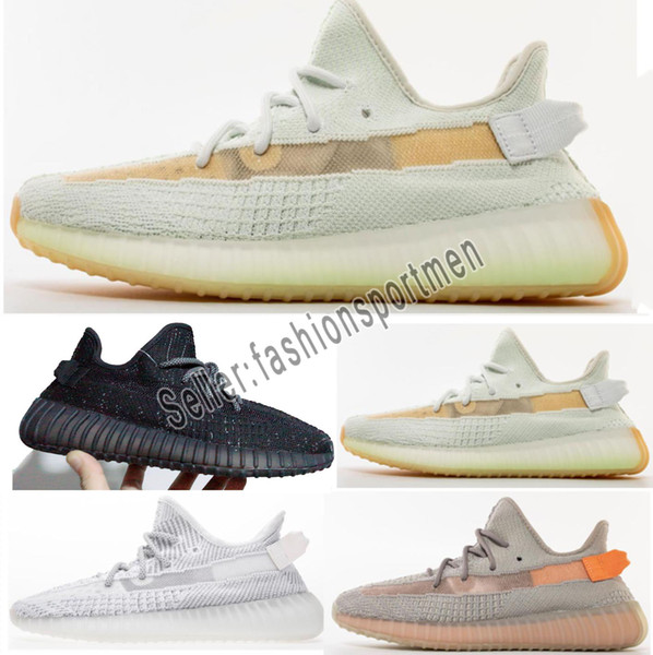 350 V2 True Form Hyperspace Clay Static Mens Running Shoes Kanye West Cream White Black White Bred Women Fashion Sport Sneakers EU36-45
