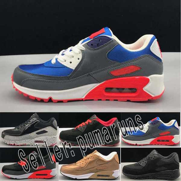 2019 Hot Wholesale top quality men and women 90 ultra sneaker air cushion Original Men's Casual Shoes 36-45