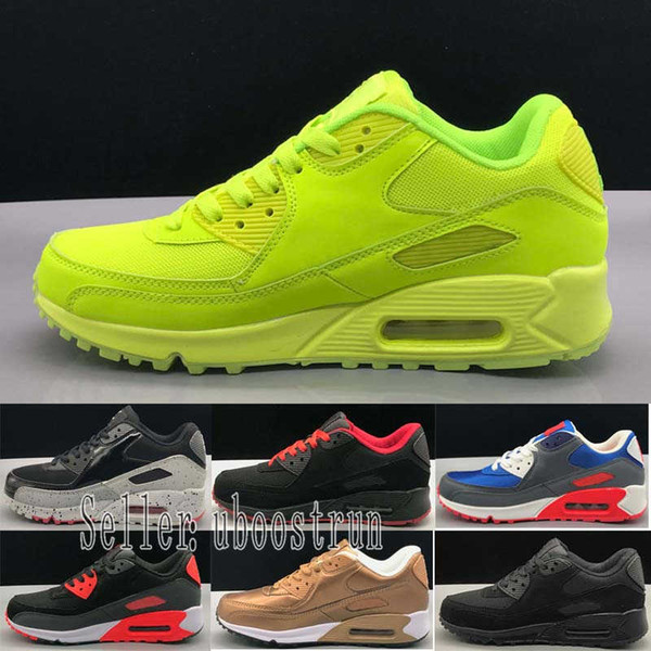 2019 Cheap Sneakers Classic 90 Men Running Shoes Wholesale Sport 90s Mens Womens Trainers Black Sports Shoes Size 5-10