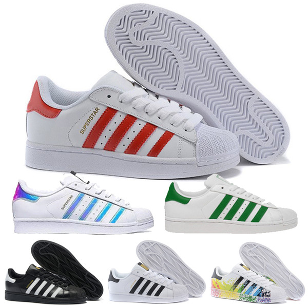 HOT Casual Originals Superstar White Hologram Iridescent Junior Superstars 80s Pride Sneakers Super Star Women Men Sport Casual Shoes 36-45