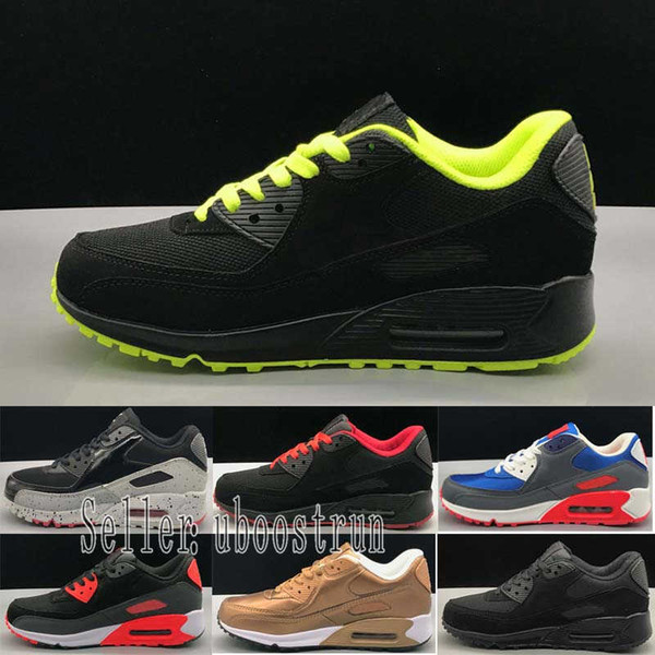 2018 Cheap Men Women Sneakers Shoes Classic 90 Men Casual Shoes Wholesale Drop Shipping Sports Trainer Air Cushion Sports Shoes