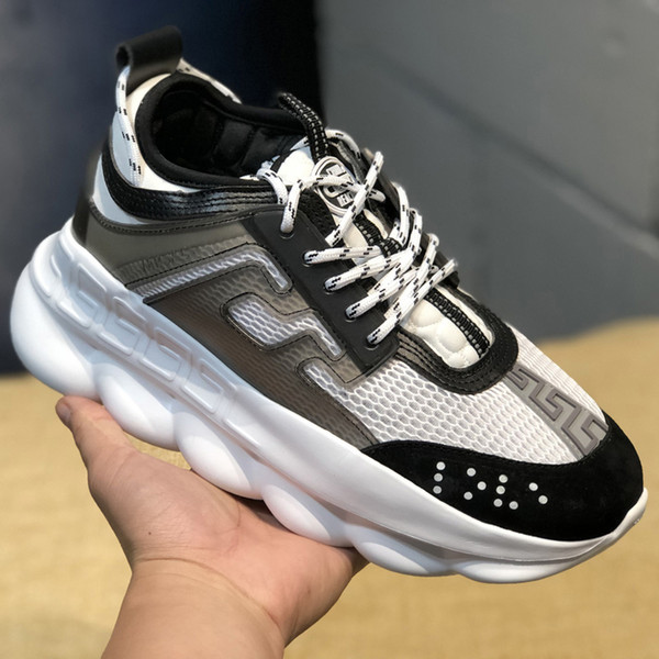 2019 CHAIN REACTION Love sneaker women men red black ght weight chain linked designer sport fashion Casual Shoes dust bag