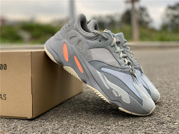 Newest Authentic 700 Inertia Wave Runner Kanye West Designer Running Shoes Blue Gray Mens Women Outdoor Sneakers APE779001 With Box US 5-12