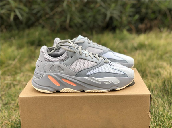 2019 Newest Release Kanye West 700 Inertia Blueish Grayish Man Woman Running Shoes Outdoor Sneakers Authentic Quality With Original Box