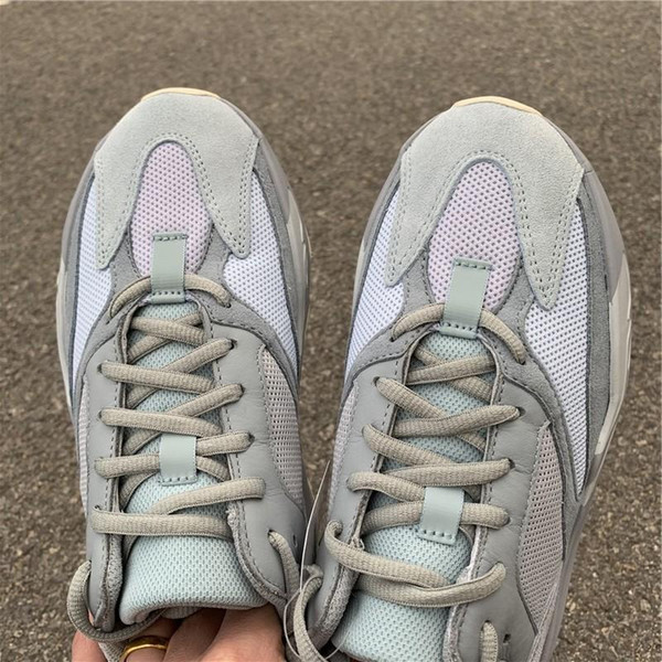 New Best Authentic 700 Inertia Kanye West Running Shoes Blue Gray Men Women Outdoor Sports Sneakers APE779001 With Box With Box Size 36-47