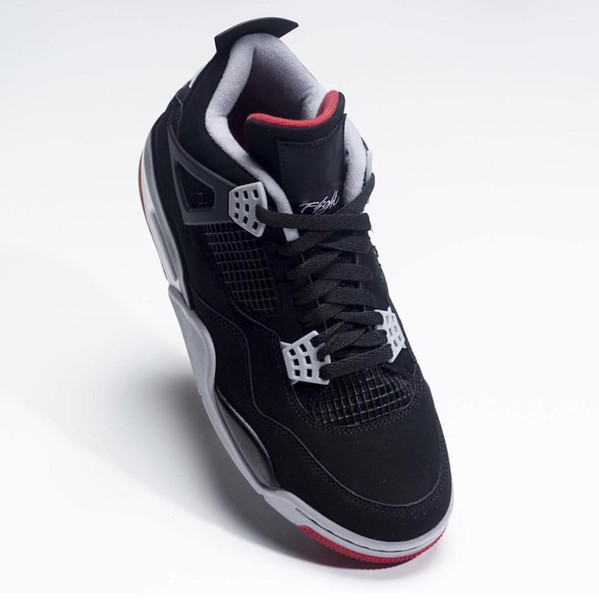 High Quality 4 Bred Basketball Shoes Black Cement Classic Authentic Men IV Sports Shoes Grey Summit White Fire Red Sneakers With Box US 7-13