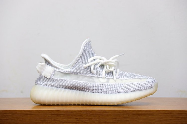 Newest Authentic 350 V2 Static Reflective Sply Yellow Sneaker Kanye West White Athletic Best Quality Sports Running Shoes EF2367 With Box