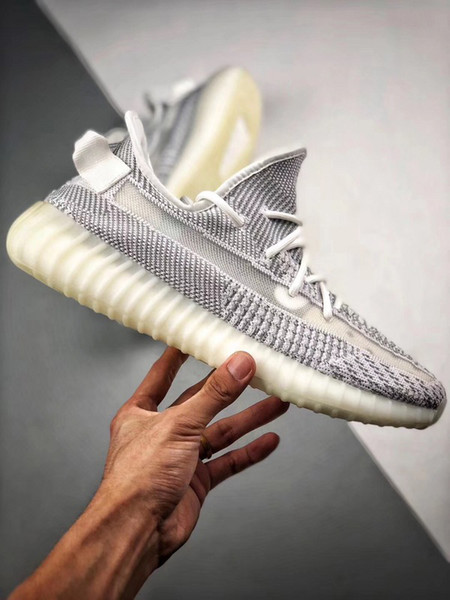 2019 Authentic 350 V2 Static Reflective Sply Sneaker Kanye West White Athletic Best Quality Sports Shoes Running Shoes EF2367 With Box