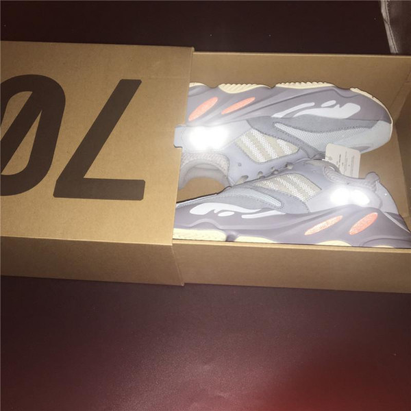 2019 Release Authentic Original 700 Inertia Kanye West Running Shoes Blue Gray Men Women Outdoor Sports Sneakers APE779001 With Box US 5-12