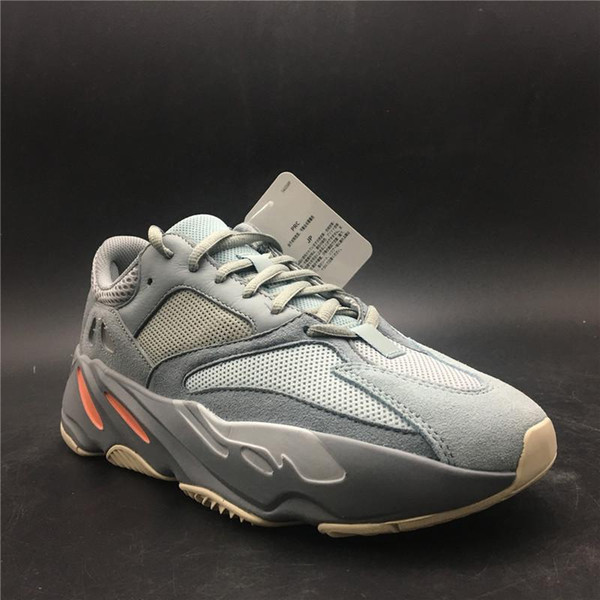 2019 Top Authentic 700 Inertia Kanye West Running Shoes Blue Gray Men Women Outdoor Sports Sneakers APE779001 With Box With Original Box