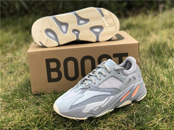 2019 Newest Release Kanye West 700 Inertia Blueish Grayish Man Woman Running Shoes Authentic Best Quality Outdoor Sneakers With Box US 5-12