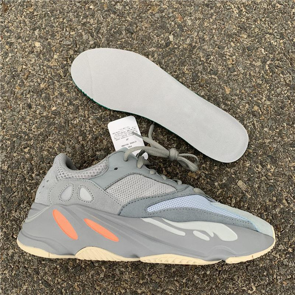 2019 Hot Sale Top Authentic 700 Inertia Kanye West Running Shoes Blue Gray Men Women Sports Sneakers APE779001 With Box With Original Box