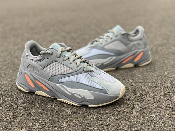 2019 Hot Sale Best Authentic 700 Inertia Kanye West Running Shoes Blue Gray Men Women Sports Sneakers APE779001 With Box With Original Box