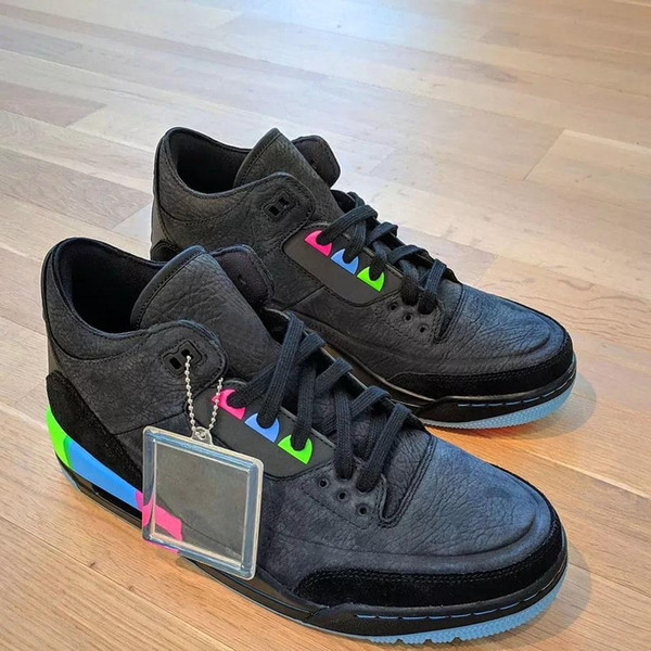 2018 Black Suede Overlays Electric Green-Infrared 23-Black Men Basketball Shoes Paris Legendary 3 Quai 54 Streetball Top Quality with Box