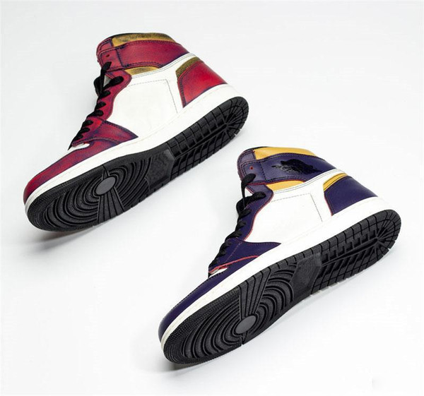 New Release Air High 1 OG Defiant SB Court Purple Basketball Shoes Lakers Light Bone Black GOLD Retro Men Sports Sneakers CD6578-507