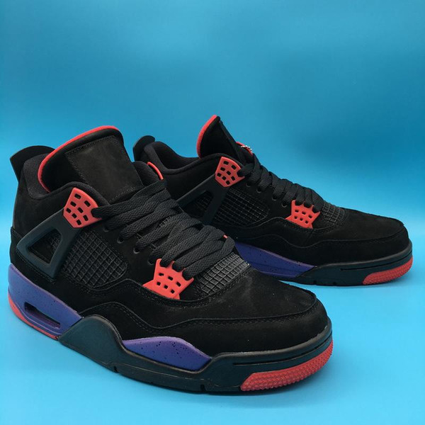 With Original Box 4 NRG Raptors Suede Basketball Shoes Sneakers for Men 4S Drake Black University Red Court Purple Free Shipment 40-47