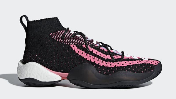 Newest Pharrell BYW Basketball Shoes Crazy Black Footwear White-Solar Pink Women Men Athletic Sneakers Knitted Features Shoes with Box 36-45