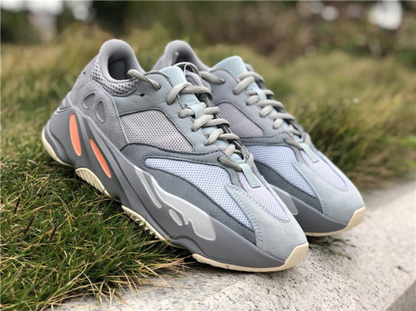 2019 High Authentic 700 Inertia Kanye West Running Shoes Blue Gray Men Women Outdoor Sports Sneakers APE779001 With Box With Original Box