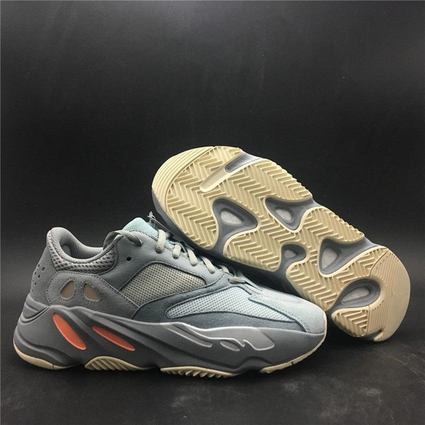 2019 Release Authentic Original 700 Inertia Kanye West Running Shoes Blue Gray Men Women Outdoor Sports Sneakers APE779001 With Box With Box