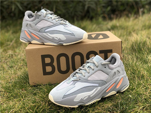 2019 Newest Release Kanye West 700 Inertia Blueish Grayish Man Woman Running Shoes Outdoor Sneakers Authentic Quality With Box Size 36-47