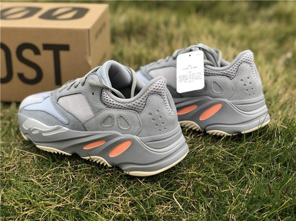 2019 Newest Release Kanye West 700 Inertia Blueish Grayish Man Woman Running Shoes Authentic High Quality Outdoor Sneakers With Box US 5-12