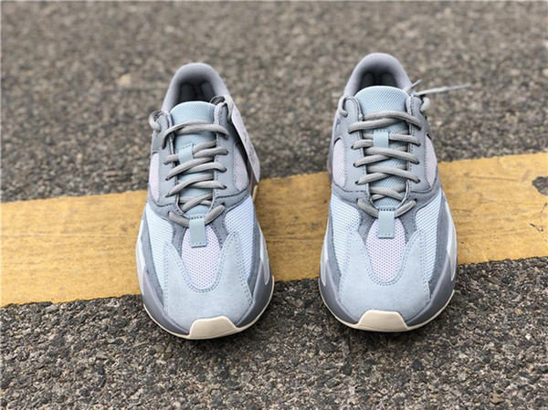 2019 Top Kanye West 700 Inertia Running Shoes Blue And Gray Man Woman Sneakers Authentic Original Quality Outdoor Sports Shoes Size 36-47