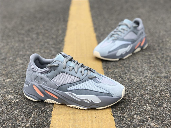 2019 Top Kanye West 700 Inertia Running Shoes Blue Gray Man Woman Sneakers Authentic Original Quality Outdoor Sports Shoes With Box US 5-12