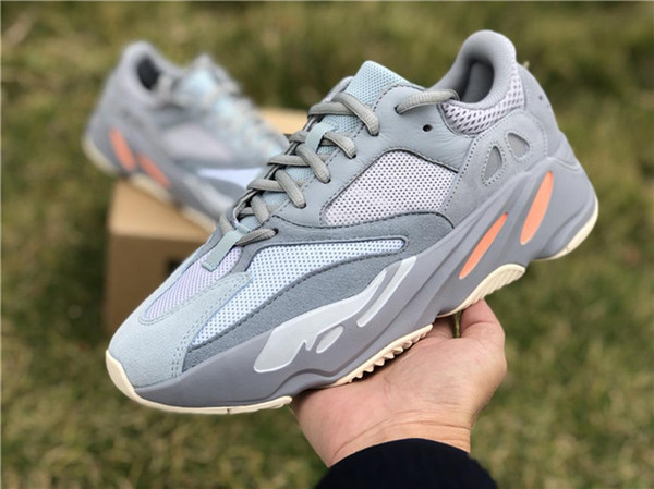 2019 New Release Kanye West 700 Inertia Blueish Grayish Man Woman Running Shoes Authentic Top Quality Outdoor Sneakers With Box Size 36-47