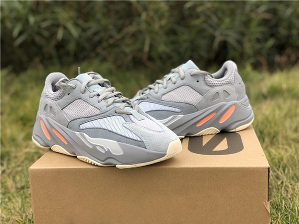 2019 Newest Release Kanye West 700 Inertia Blueish Grayish Man Woman Running Shoes Outdoor Sneakers Authentic Quality With Box US 5-12