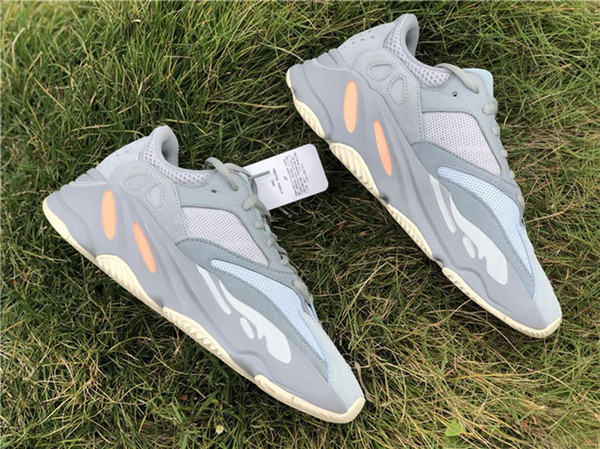 2019 Top Kanye West 700 Inertia Running Shoes Blue And Gray Man Woman Sneakers Authentic Original Quality Outdoor Sports Shoes With Box