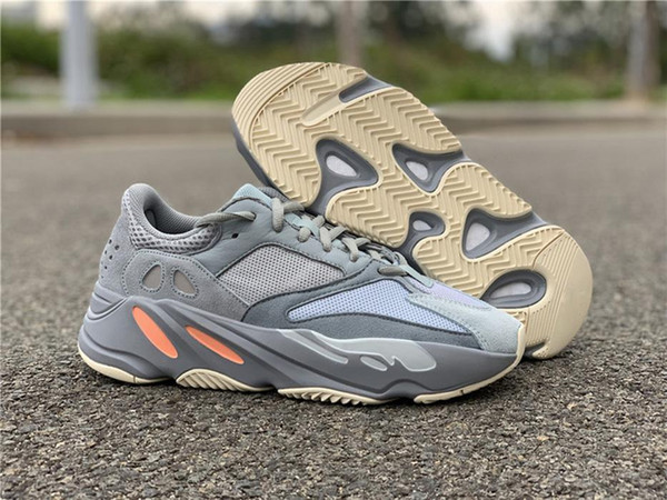 2019 Newest Best Authentic 700 Inertia Kanye West Running Shoes Blue Gray Men Women Sports Sneakers APE779001 With Box With Original Box