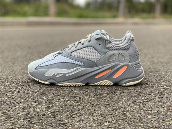 Newest Best Authentic 700 Inertia Kanye West Running Shoes Blue Gray Men Women Outdoor Sports Sneakers APE779001 With Box With Original Box