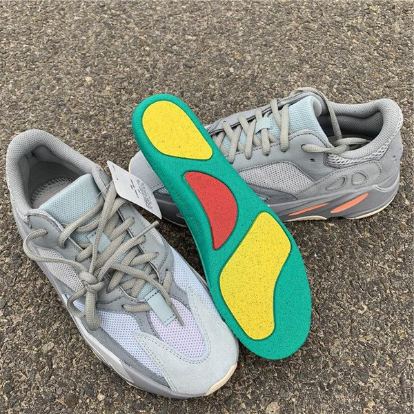 Newest Top Authentic 700 Inertia Kanye West Running Shoes Blue Gray Men Women Outdoor Sports Sneakers APE779001 With Box With Original Box