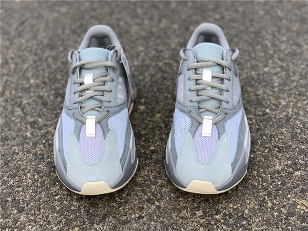 2019 Hot Sale Top Authentic 700 Inertia Kanye West Running Shoes Blue Gray Men Women Sports Sneakers APE779001 With Box With Box Size 36-47