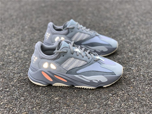 2019 Hot Sale Best Authentic 700 Inertia Kanye West Running Shoes Blue Gray Men Women Sports Sneakers APE779001 With Box With Box Size 36-47