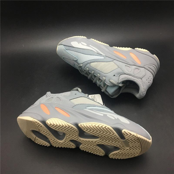 2019 Best Authentic 700 Inertia Kanye West Running Shoes Blue Gray Men Women Outdoor Sports Sneakers APE779001 With Box With Box US 5-12