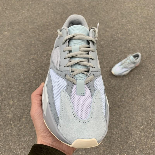 Newest Best Authentic 700 Inertia Kanye West Running Shoes Blue Gray Men Women Outdoor Sports Sneakers APE779001 With Box With Box US 5-12