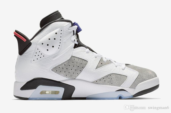 2019 Release 6 Flint Grey Basketball Shoes White Black Infrared 23 Dark Concord Suede Men 6S Sneakers CI3125-100 With Original Box US 7-13