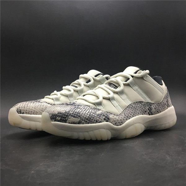 Top Quality 11 Low SE Snakeskin Light Bone Basketball Shoes 11s Real Carbon Fiber Mens Athletic Sports Sneakers CD6846-002 With Box