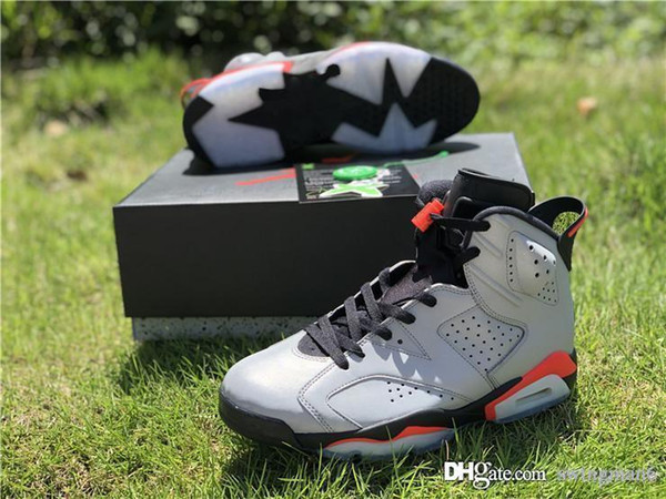 2019 High Air 6 3M Reflections Of A Champion Basketball Shoes Men Infrared 23 3M Flight Nostalgia Reflect Silver Athletic Shoes With Box